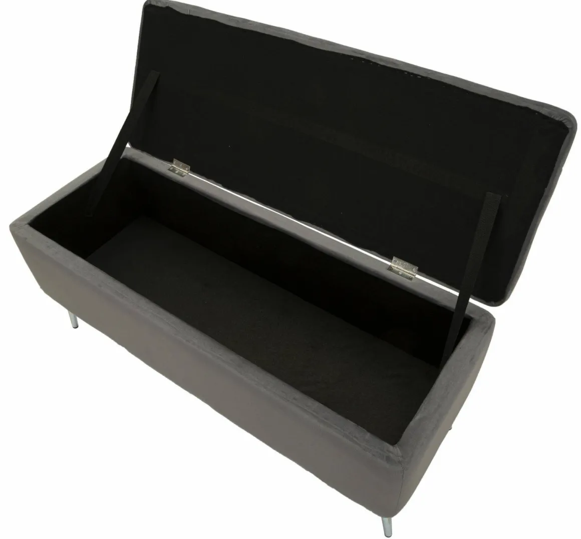 Panca elegante grigia e argento 112x42x50h cm - Aiano