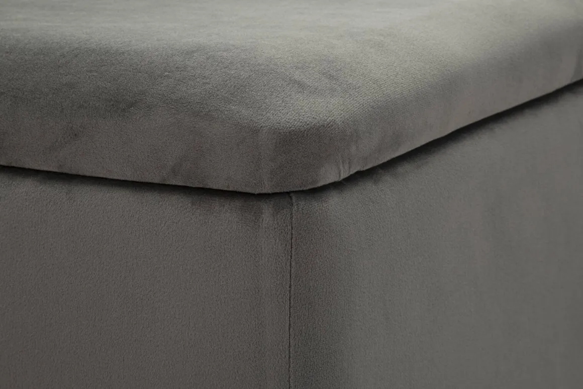 Panca elegante grigia e argento 112x42x50h cm - Aiano