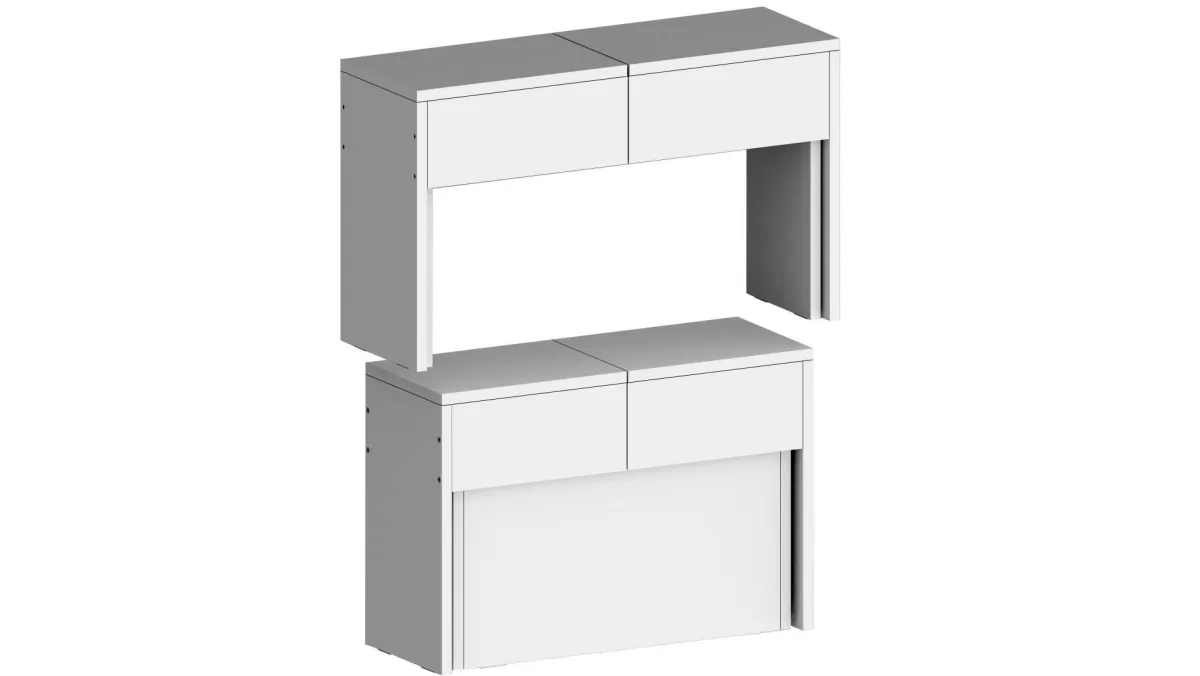 Panche > Dmora Panca estensibile bianca lucida 290x25x45h cm - Quedan Bianco Lucido