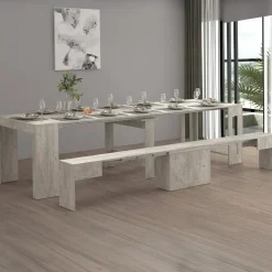 Panca estensibile cemento 290x25x45h cm - Yutu
