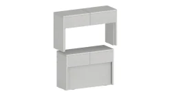 Panche > Dmora Panca estensibile da pranzo bianca lucida 290x25x45h cm - Quedan Bianco