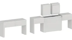 Panche > Dmora Panca estensibile da pranzo bianca lucida 290x25x45h cm - Quedan Bianco