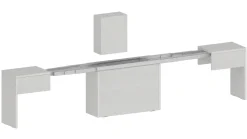 Panche > Dmora Panca estensibile da pranzo bianca lucida 290x25x45h cm - Quedan Bianco