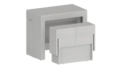 Panche > Dmora Panca estensibile da pranzo bianca lucida 290x25x45h cm - Quedan Bianco