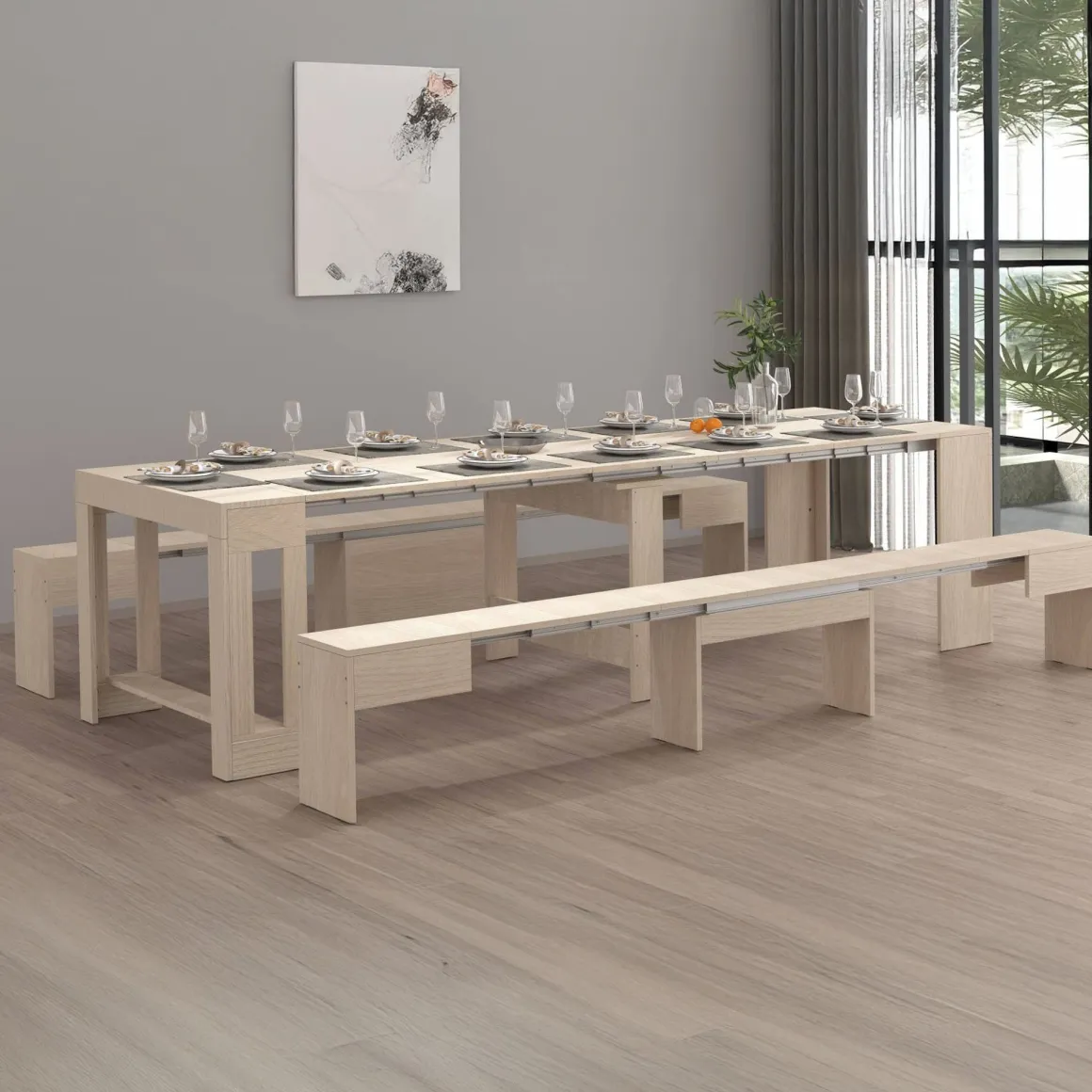 Panca estensibile olmo 290x25x45h cm - Quedan