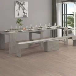 Panche > Dmora Panca grigia allungabile 290x25x45h cm - Yutu Grigio