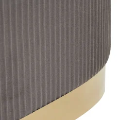 Panca Grigio Scuro oro con due Sgabelli, Panca Contenitore Materiale Struttura in Metallo 80x37x42h cm, Colore Seduta Grigio - Soroti