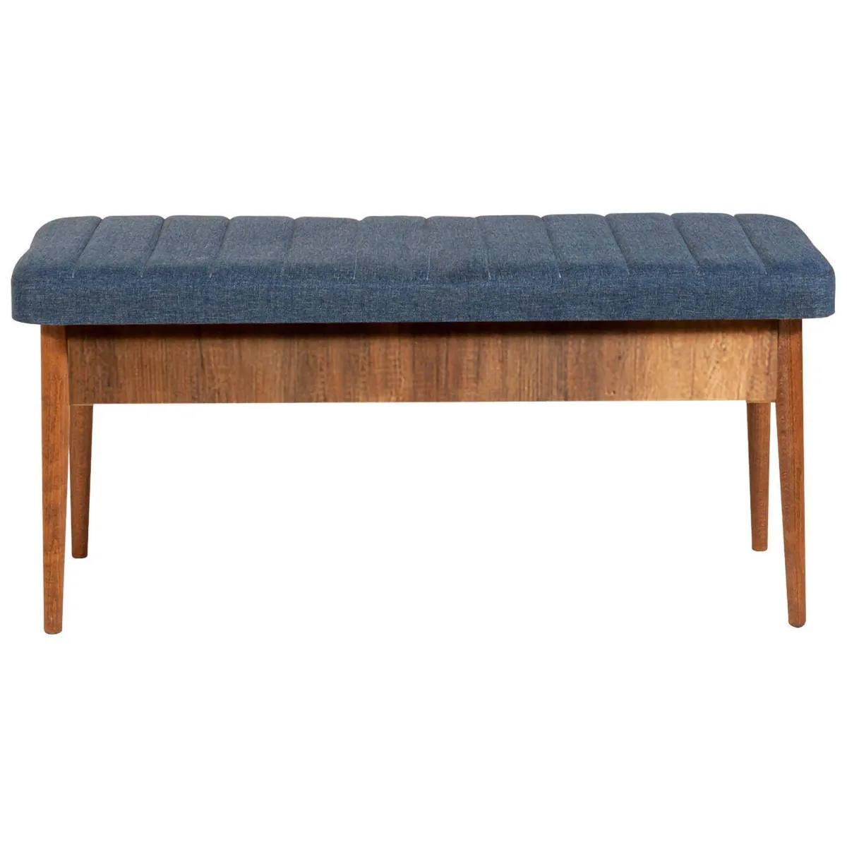 Panche > Dmora Panca Marrone Noce blu Peso Supportato 130 kg Colore Struttura blu 110x40x48h cm, Altezza Seduta 48 cm - Arielli Blu, Marrone Noce