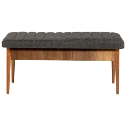 Panca Marrone Noce Nero Antracite Peso Supportato 130 kg Colore Struttura Nero 110x40x48h cm, Altezza Seduta 48 cm - Arielli