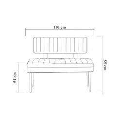Panca Marrone Noce Nero Antracite Peso Supportato 150 kg Colore Struttura Nero 110x40x85h cm, Altezza Seduta 48 cm - Salento