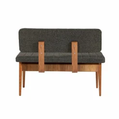 Panca Marrone Noce Nero Antracite Peso Supportato 150 kg Colore Struttura Nero 110x40x85h cm, Altezza Seduta 48 cm - Salento