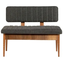 Panca Marrone Noce Nero Antracite Peso Supportato 150 kg Colore Struttura Nero 110x40x85h cm, Altezza Seduta 48 cm - Salento