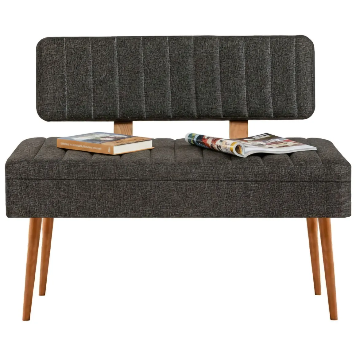 Panca Marrone Quercia Nero Antracite Peso Supportato 150 kg Colore Struttura Nero 105x40x85h cm, Altezza Seduta 40 cm - Barthelemy