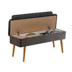 Panca Marrone Quercia Nero Antracite Peso Supportato 150 kg Colore Struttura Nero 105x40x85h cm, Altezza Seduta 40 cm - Barthelemy