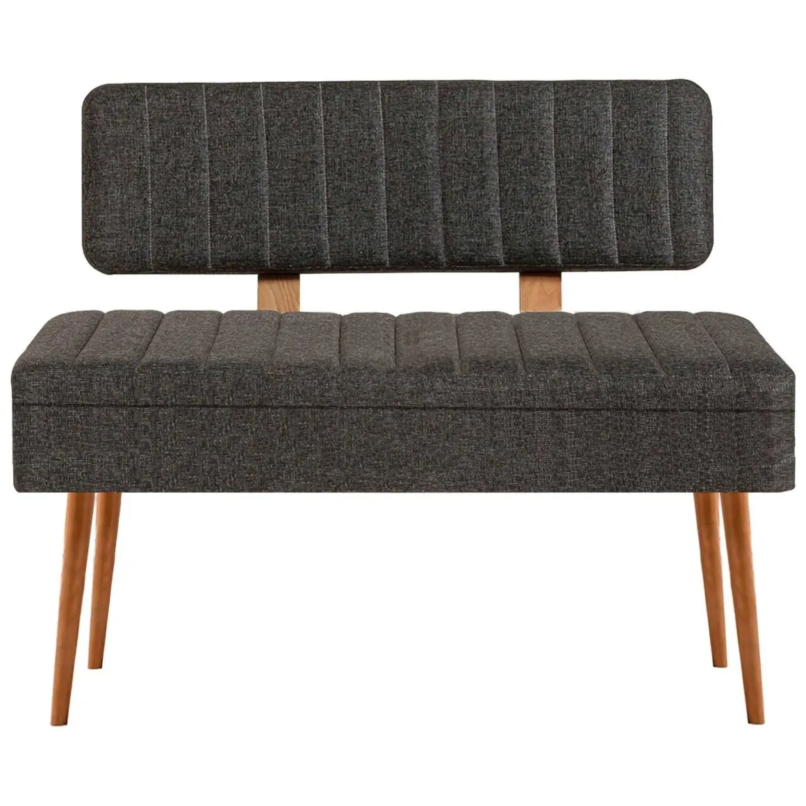 Panca Marrone Quercia Nero Antracite Peso Supportato 150 kg Colore Struttura Nero 105x40x85h cm, Altezza Seduta 40 cm - Barthelemy