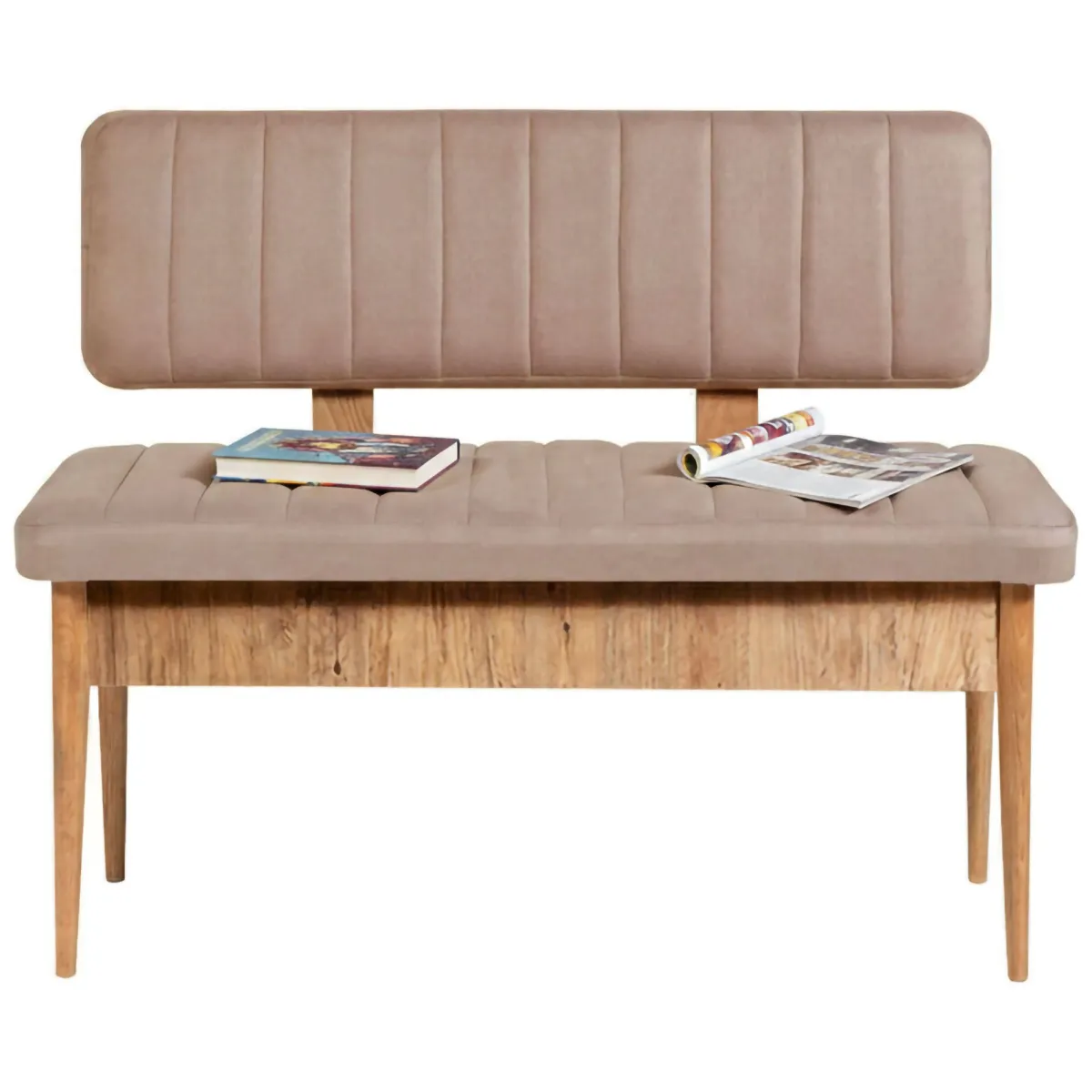 Panche > Dmora Panca Marrone Quercia Rosa Peso Supportato 150 kg Colore Struttura Rosa 110x40x85h cm, Altezza Seduta 51 cm - Salento Rosa, Marrone Quercia