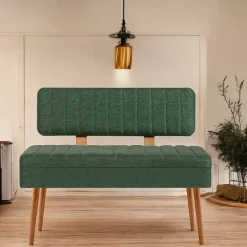 Panche > Dmora Panca Marrone Quercia Verde Peso Supportato 150 kg Colore Struttura Verde 110x40x85h cm, Altezza Seduta 48 cm - Salento Verde, Marrone Quercia