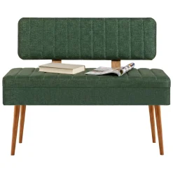 Panche > Dmora Panca Marrone Quercia Verde Peso Supportato 150 kg Colore Struttura Verde 110x40x85h cm, Altezza Seduta 48 cm - Salento Verde, Marrone Quercia