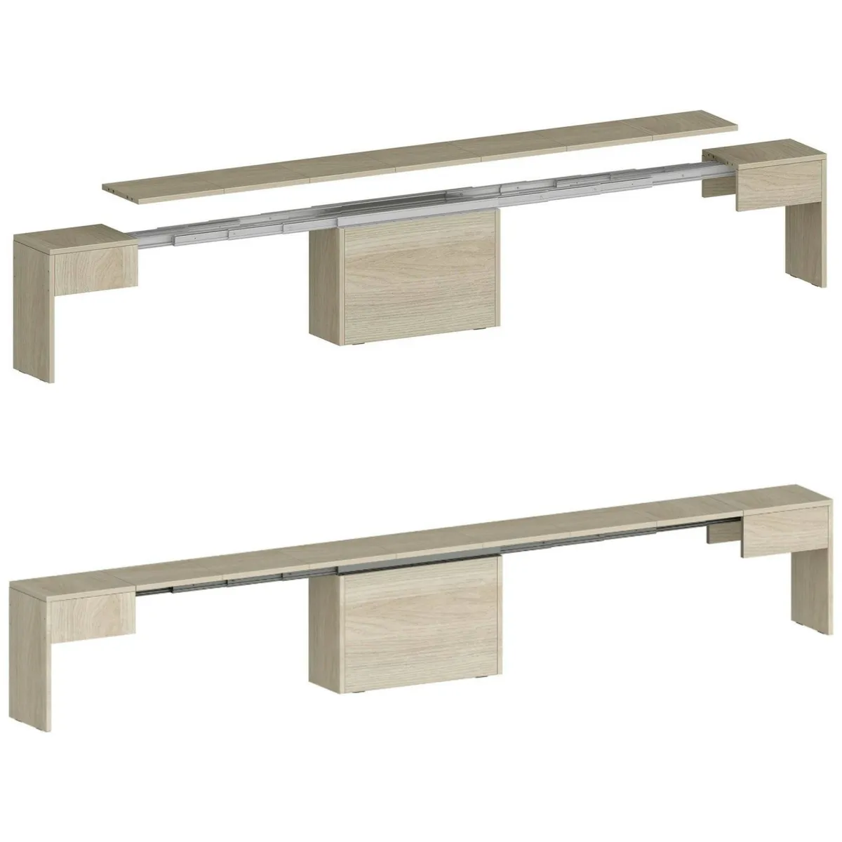 Panche > Dmora Panca olmo estensibile 290x25x45h cm - Yutu Marrone Olmo
