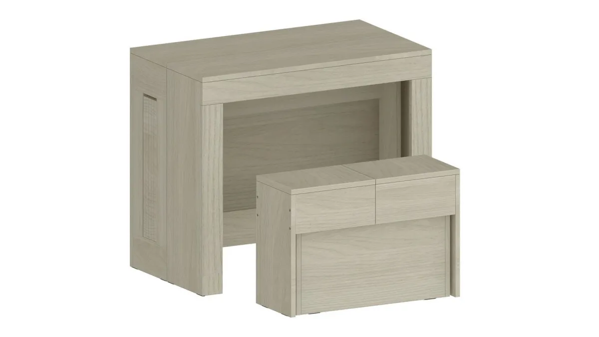 Panche > Dmora Panca olmo estensibile 290x25x45h cm - Yutu Marrone Olmo