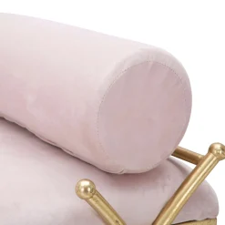 Panca oro Rosa con 2 Cuscini Materiale Struttura in Tessuto 113x49x53h cm, Colore Seduta Rosa - Ennist
