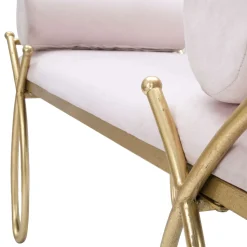 Panca oro Rosa con 2 Cuscini Materiale Struttura in Tessuto 113x49x53h cm, Colore Seduta Rosa - Ennist