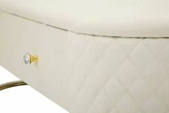 Panca shabby bianca e oro 120x40x43h cm - Golfo