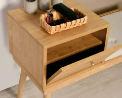 Panche|Outdoor > Dmora Panchetta decorativa quercia e crema 40x105x45h cm - Asolo Bianco Crema, Marrone Quercia
