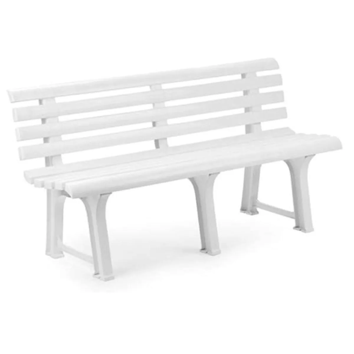 Panchine|Outdoor > Dmora Panchina da esterno Artur, 145x49h74 cm, Bianco