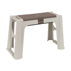 Panchine|Outdoor > Dmora Panchina da esterno Barry, 58x29h37 cm, e Marrone Beige