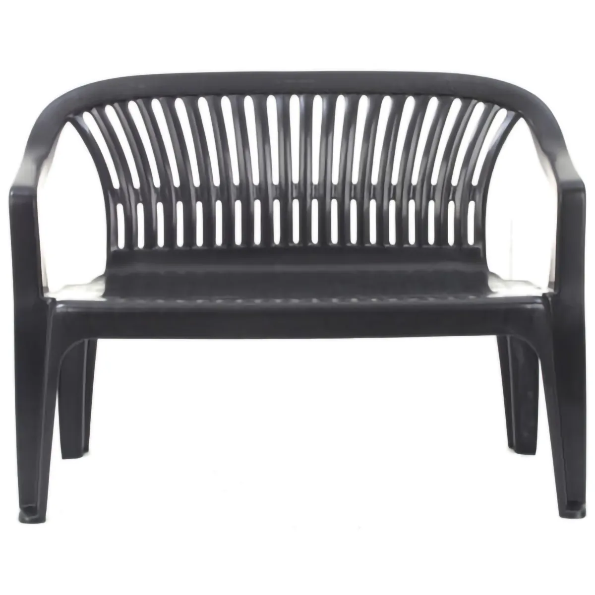 Panchine > Dmora Panchina da Esterno 2 Posti Impilabile 114x55x82h cm, Braccioli Made in Italy - Asmi Nero Antracite