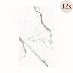 Pannelli Decorativi > Dmora Pannello Decorativo set da 12, Facile da Tagliare, Facile da Installare Texture Realistica 60x0.3 cm, Isolante Acustico Scarsa Isolazione Bianco Marmo
