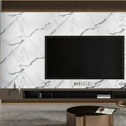Pannelli Decorativi > Dmora Pannello Decorativo set da 6, Facile da Tagliare, Facile da Installare Texture Realistica 60x0.3 cm, Isolante Acustico Scarsa Isolazione Bianco Marmo