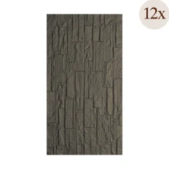 Pannelli Decorativi > Dmora Pannello Decorativo set da 24, Facile da Tagliare, Facile da Installare Texture Realistica 60x2.5 cm, - Nulvi Grigio Ardesia