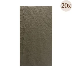 Pannello Decorativo Grigio Marrone set da 20, Facile da Tagliare, Facile da Installare Texture Realistica 60x3 cm, Isolante Acustico Buona Isolazione