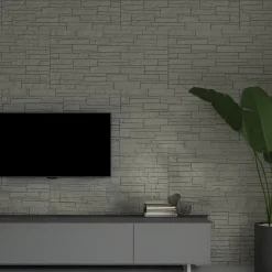 Pannello Decorativo Grigio set da 24, Facile da Tagliare, Facile da Installare Texture Realistica 60x2.5 cm, Autoestinguente - Nulvi