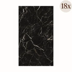 Pannello Decorativo Nero Marmo set da 18, Facile da Tagliare, Facile da Installare Texture Realistica 60x0.3 cm, Isolante Acustico Scarsa Isolazione