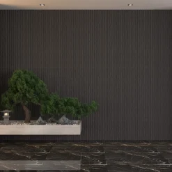 Pannello Decorativo Nero Ossidiana set da 12, Facile da Tagliare, Facile da Installare Texture Realistica 60x2.5 cm, - Torriana