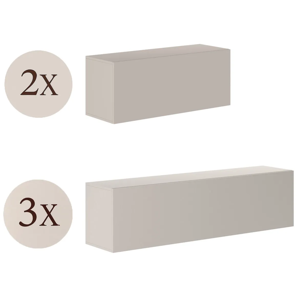 Parete Attrezzata Beige Modulabile 5 Ripiani, Apertura Battente - Gate