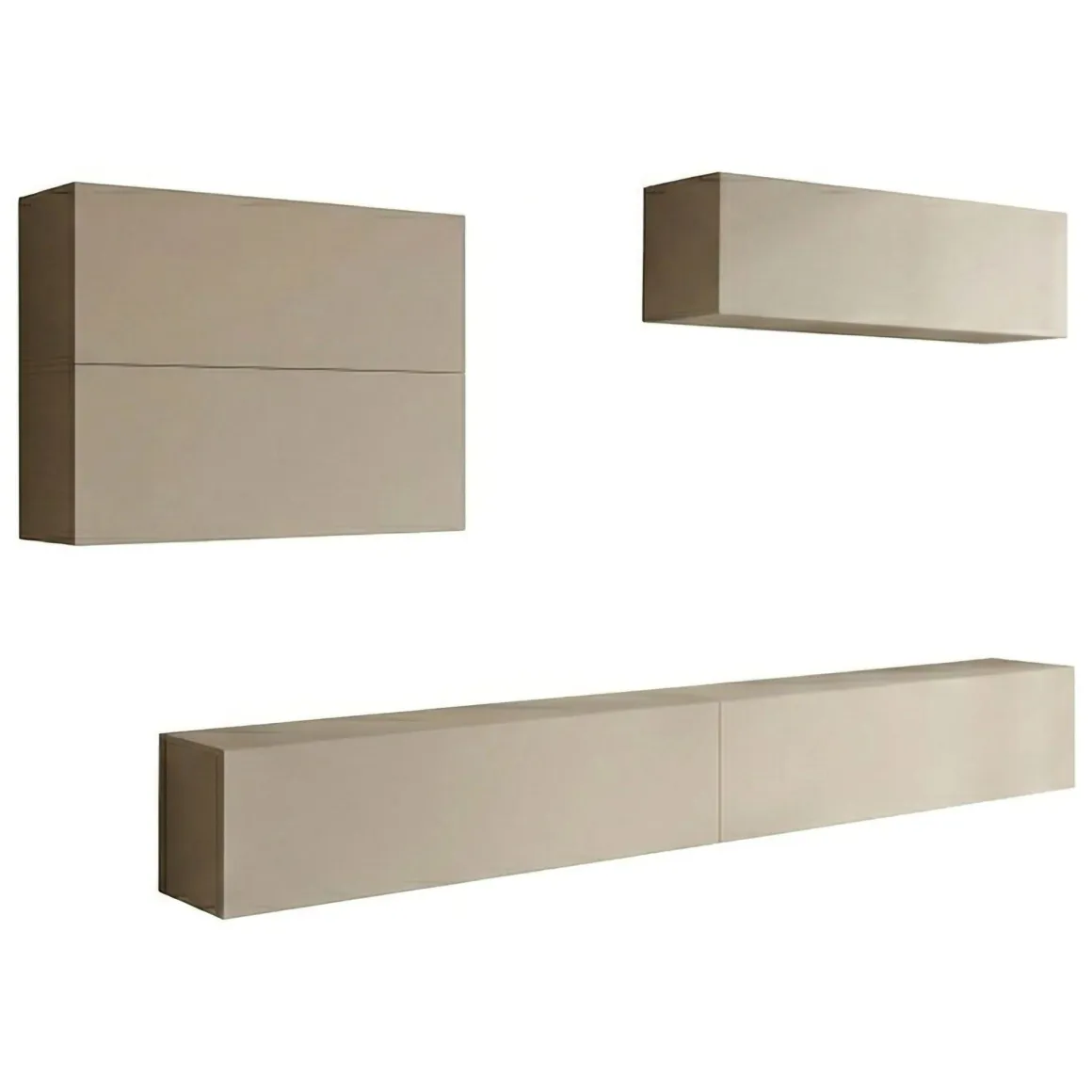 Parete Attrezzata Beige Modulabile 5 Ripiani, Apertura Battente - Gate