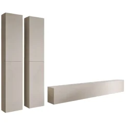 Pareti Attrezzate > Dmora Parete Attrezzata Beige Modulabile 6 Ripiani, Apertura Battente - Haba Beige Cashmere