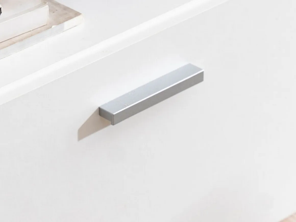 Parete Attrezzata Bianco Grigio Cemento 7 Ripiani 10 Vani 170.5x41.5x170.5h cm, Un'anta - Moggio