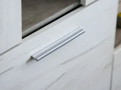 Pareti Attrezzate > Dmora Parete Attrezzata Bianco Larice Marrone Rovere Nodi Modulabile 14 Ripiani 262x35x195h cm, Cassetti - Oggiono Marrone Rovere nodi, Bianco Larice