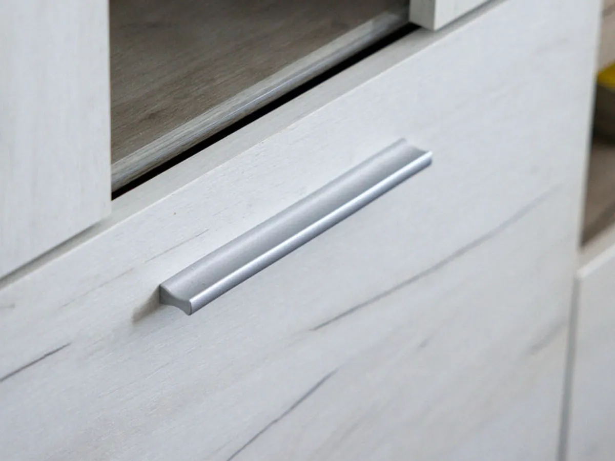 Pareti Attrezzate > Dmora Parete Attrezzata Bianco Larice Marrone Rovere Nodi Modulabile 14 Ripiani 262x35x195h cm, Cassetti - Oggiono Marrone Rovere nodi, Bianco Larice