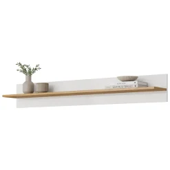 Parete Attrezzata Bianco Lucido Marrone Rovere Modulabile 8 Ripiani, 11 Vani - Kanazala