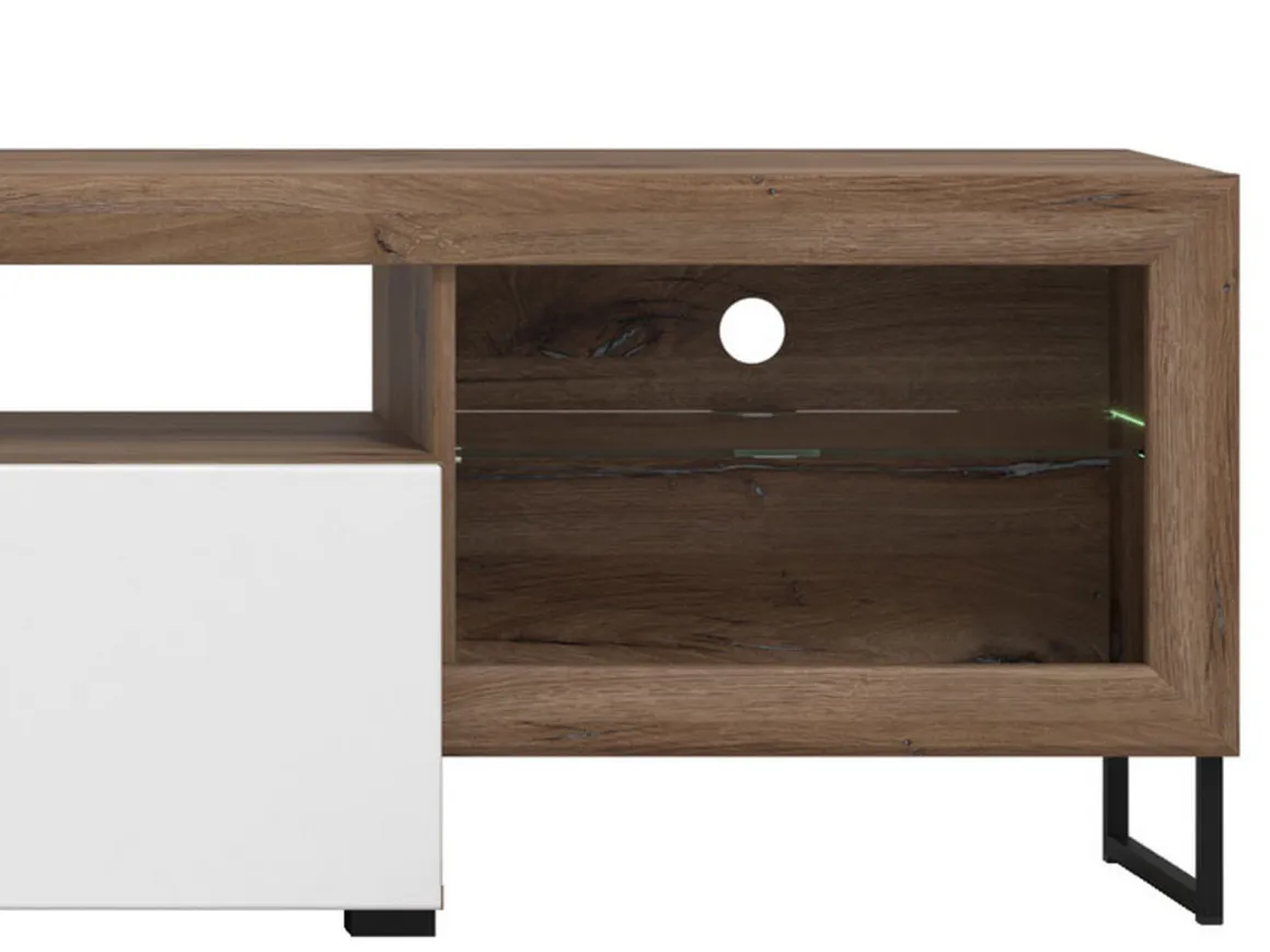 Parete Attrezzata Bianco Marrone Noce Modulabile 10 Ripiani 263x40x162.5h cm, 3 Ante - Dueville