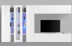 Parete Attrezzata Bianco 20 Ripiani Modulabile 320x30x180h cm, 19 Vani - Bellino