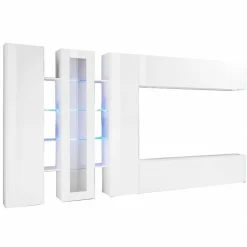 Parete Attrezzata Bianco 20 Ripiani Modulabile 320x30x180h cm, 19 Vani - Bellino