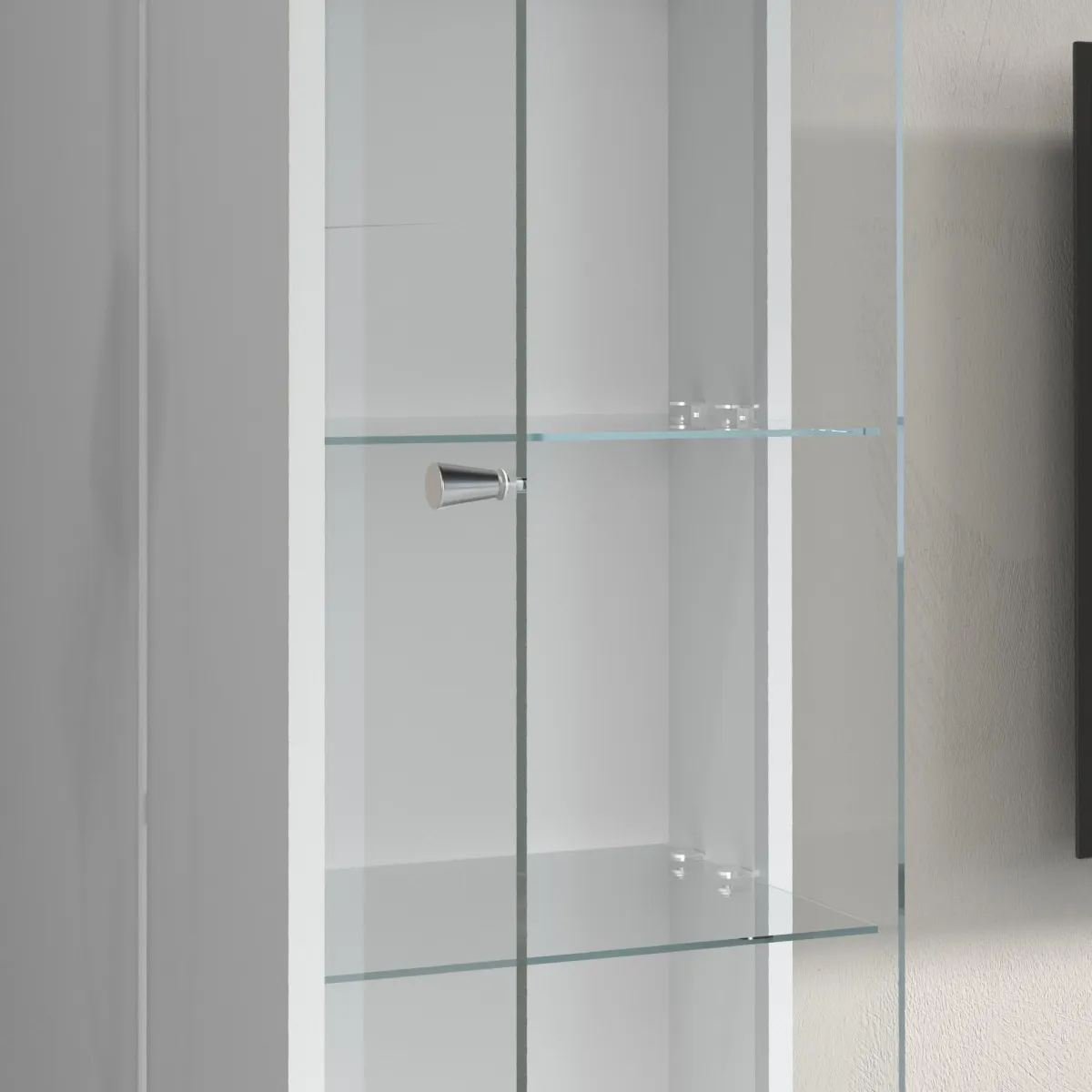 Pareti Attrezzate > Dmora Parete Attrezzata Grigio Ardesia Bianco Lucido 8 Ripiani 5 Ante 245x40x191.2h cm, Apertura Battente - Galatina Bianco Lucido, Grigio Ardesia