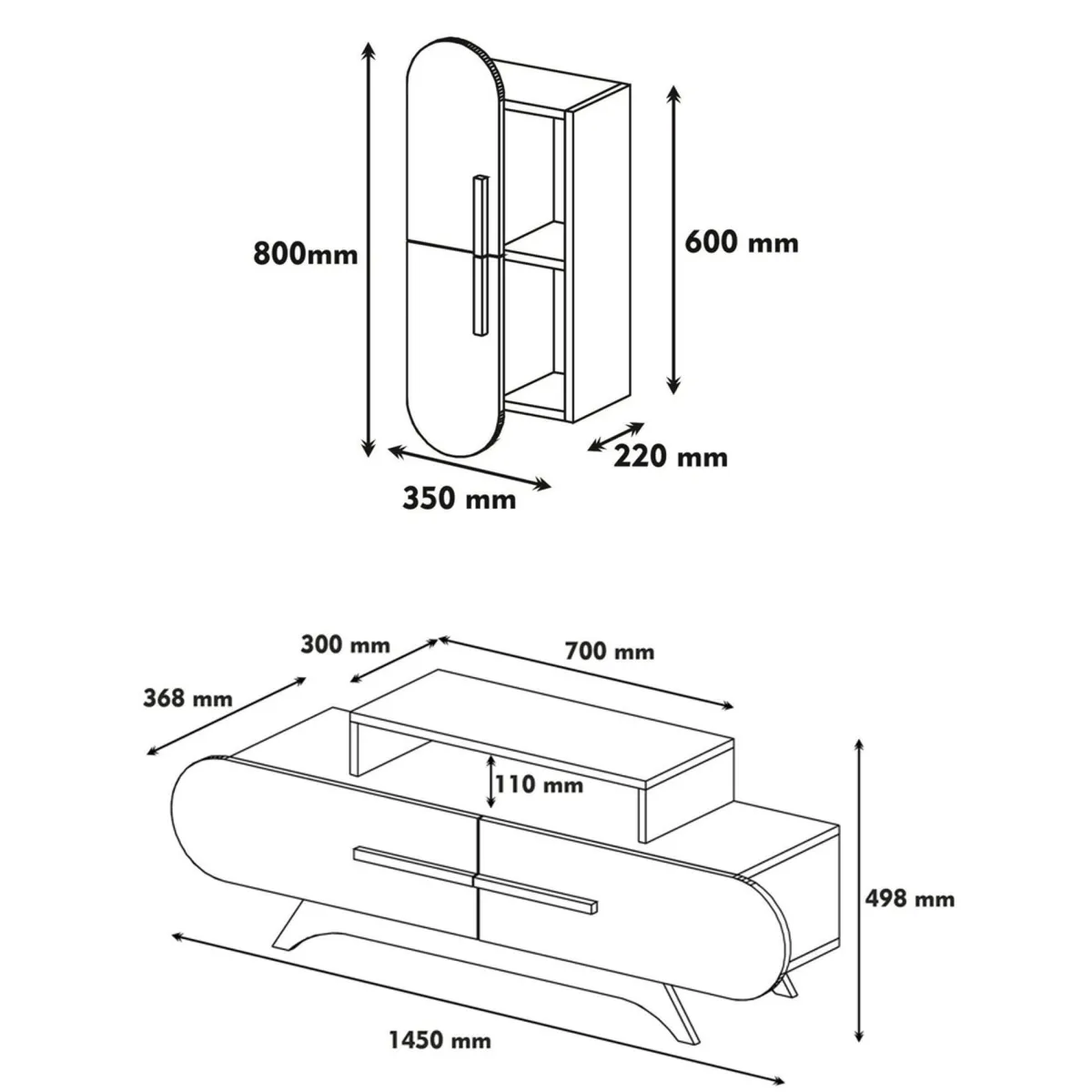 Pareti Attrezzate > Dmora Parete Attrezzata Marrona Noce Bianco 6 Ripiani Modulabile, Apertura Battente, a Ribalta - Ossimo Bianco, Marrone Noce